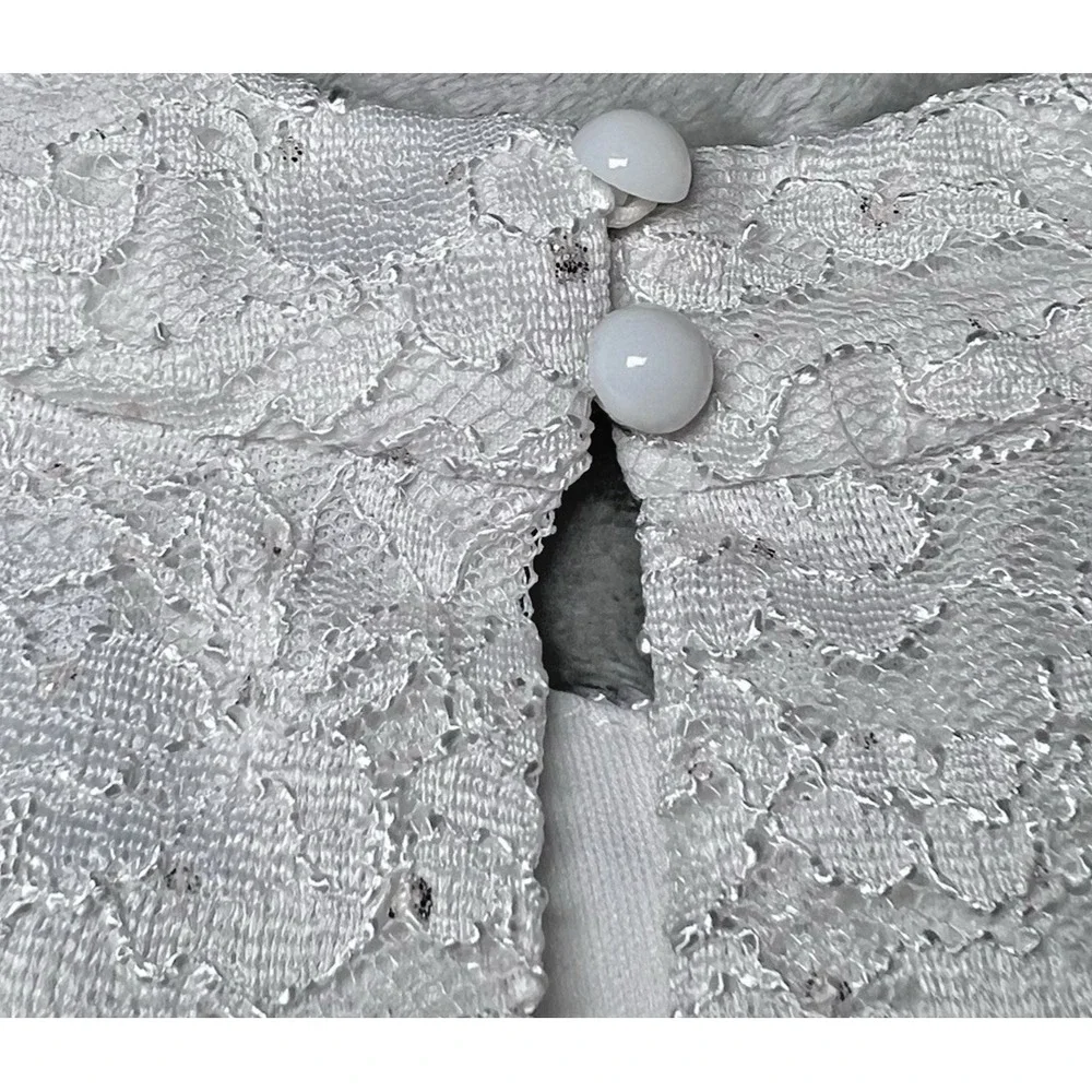 Speechless Kids Girls Size 16 Floral High-Low‎ Formal Dress White Lace Navy Blue